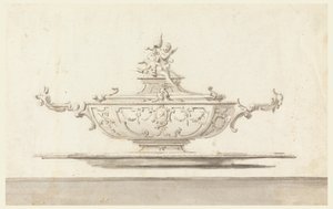 Entwurf für eine Terrine mit päpstlichem Wappen. Soll in Silber ausgeführt werden. von Unknown artist