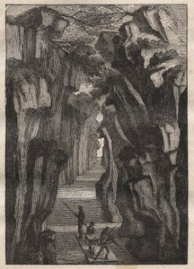 Erkundung des Amazonas (1743-1744) durch Charles Marie de La Condamine (1701-1774): Pongo de Manseriche (Peru) Schlucht des Rio Maranon, der sich mit dem Rio Ucayali zum Amazonas verbindet - Illustration aus „Die großen Seefahrer des 18. Jahrhunderts“ von Unknown artist