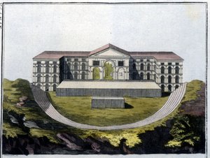 Rekonstruktion des griechischen Theaters von Bachus in Athen. - in „Le costume ancien et moderne“ von Ferrario, ed. Mailand von Unknown artist