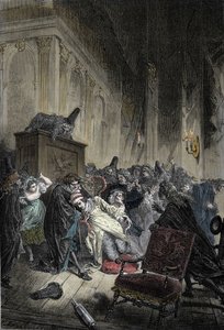 Darstellung des Todes von Jean-Baptiste Poquelin, dit Moliere (1622-1673), Tod durch Lungenstauung während einer Aufführung des "Eingebildeten Kranken" am 17.02.1673