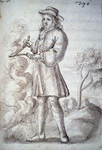 Rhabdomantie: Abhandlung mit dem Titel „Die okkulte Physik oder Abhandlung über die göttliche Rute und ihre Verwendung zur Entdeckung von Wasserquellen, Minen...“ von Abt Vallemont: verschiedene Arten der Verwendung der Sucherrute. Manuskript aus dem 18. J von Unknown artist