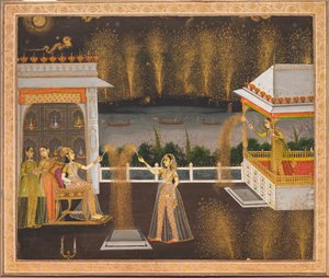 Königliche Frauen feiern Diwali von Unknown artist