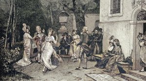 Ländliches Fest, Musiker spielen zum Tanz