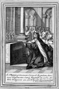 Heilige Therese von Jesus oder Heilige Therese von Avila (1515-1582) beim Beten.