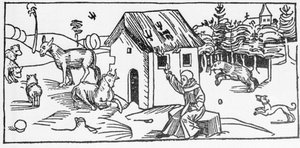 San Marinus. Gravur aus „Leben der Heiligen - Sommerteil“ (Das Buch der Heiligen) von Jacobus (Jakob) von Voragine (1228-1298). Lübeck 1488. von Unknown artist