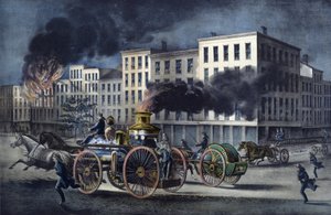 Szene aus dem Alltag amerikanischer Feuerwehrleute von Unknown artist
