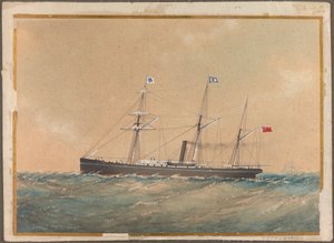 Schraubendampfschiff unter der Flagge von Satsuma, wahrscheinlich 