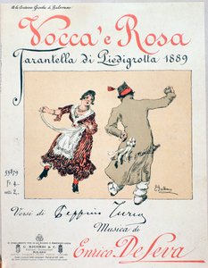 Notenblattcover der Tarantella Vocca e Rosa von Enrico de Leva
