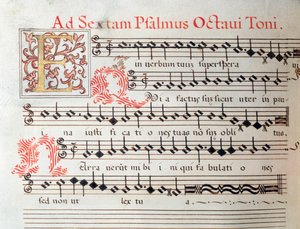 Notenblatt einer sakralen Komposition von Giovanni Giacomo Gastoldi von Unknown artist