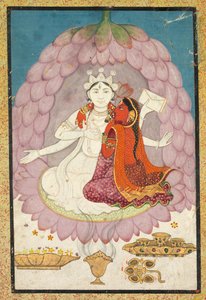Shiva mit Sati auf einer Lotusblüte sitzend von Unknown artist