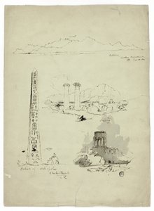 Skizzen von Patmos, Sardis, Obelisk von Heliopolis von Unknown artist