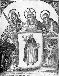 St. Thomas von Aquin, umgeben von Heiligen