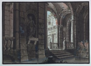 Bühnenbild, antike Ruinen, Innenansicht von Unknown artist
