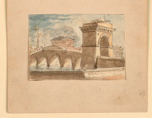 Bühnenbild, Brücke über Wasser