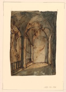 Bühnenbild, Gewölbte Kircheninnenraum von Unknown artist