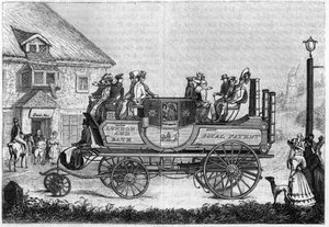 Dampfwagen von Gurney (Gurney Goldsworthy), getestet in London im Jahr 1827.