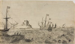 Schwedische Boote vor der Küste von Unknown artist
