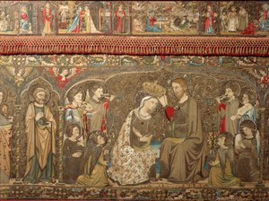 Wandteppichdetail, das die Krönung der Jungfrau darstellt - Aus der Kirche Santa Maria Novella von Unknown artist