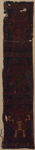 Textilfragment mit drei frontalen Gottheiten und Flechtmuster von Unknown artist
