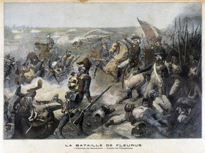 Die Schlacht von Fleurus (Belgien 1794) nach dem Gemälde von Mauzaisse (Musée de Versailles). Illustration des „Petit Journal“ von 1892.
