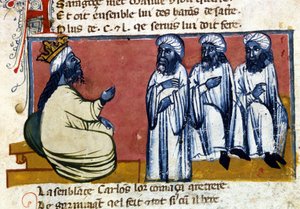 Der Kalif von Spanien. Manuskript aus dem 14. Jahrhundert. Bibl. Marciana, Venedig