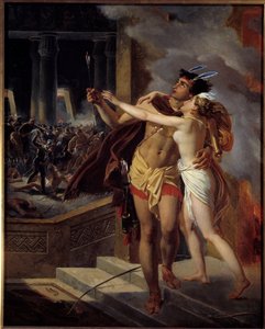 Die Inkas oder die Zerstörung des Inka-Reiches von Peru im 16. Jahrhundert durch die spanischen Konquistadoren. Illustration nach dem Roman „Die Inkas“ des Philosophen Jean Francois Marmontel. Gemälde der anonymen Schule. 18. Jahrhundert. La Rochelle von Unknown artist