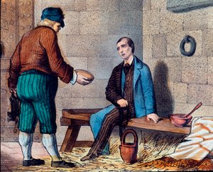 Der italienische Patriot Silvio Pellico (1798-1854), beschuldigt des Carbonarismus und eingesperrt in der Festung Spielberg (Spilberk) in Mähren