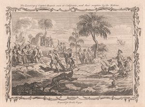 Die Landung von Captain Rogers Männern in Kalifornien und ihre Begrüßung durch die Einheimischen