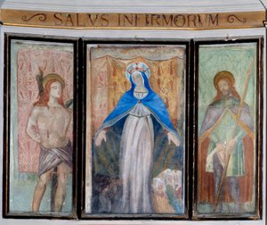 Die Madonna, St. Sebastian und St. Rochus von Unknown artist