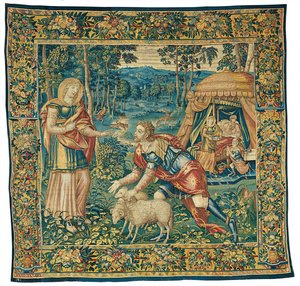 Das Treffen von Jakob und Rebekka, und Isaak segnet Jakob, aus Die Geschichte von Jakob