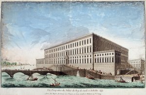 Der Palast des Königs von Schweden in Stockholm - Gravur