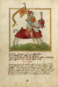 Der Planet Mars als gepanzerter Ritter zu Pferd