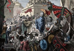 Die Rückkehr des Alkibiades nach Athen - Griechische Antike: die triumphale Rückkehr des Alkibiades (450-404 v. Chr.) nach Athen, 407 v. Chr.