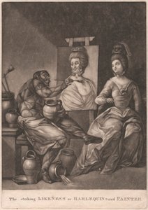 Das auffallende Ebenbild oder Harlekin wird Maler von Unknown artist