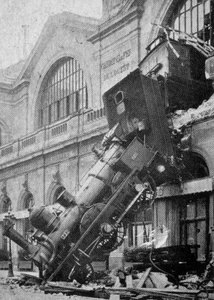 Der Unfall am Bahnhof Montparnasse in Paris am 25. Oktober von Unknown artist