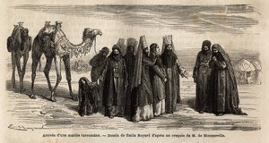 Die Ankunft einer türkischen (turkmenischen) Frau in der Familie ihres Mannes; Töchter heiraten nicht vor dem Alter von 17 Jahren, werden vom Ehemann ausgewählt, der die Mitgift (die er der Familie seiner zukünftigen Frau bereitstellt) und die Heiratsbedin von Unknown artist