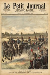 Die Ankunft des Präsidenten der Französischen Republik Sadi Carnot (1837-1894), auf der Ebene des Bois de Boulogne, anlässlich der Parade am 14. Juli von Unknown artist