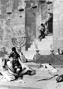 Die Eroberung Jerusalems durch Titus um 80 n. Chr. Gravur des 19. Jahrhunderts
