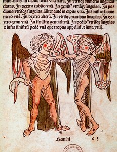 Das Sternbild der Zwillinge (Detail) aus „Poeticon astronomicon“ von Hyginus (1. Jahrhundert v. Chr.)