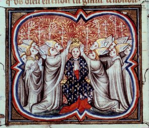 Die Krönung von König Philipp August (1165-1223) in der Kathedrale von Reims am 1.11.1179