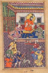 Der Hof des Raja von Ujjain, aus einem Tuti-nama (Geschichten eines Papageis): Sechsundvierzigste Nacht
