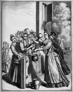 Die Suppenhilfe in Paris während der Hungersnot von 1709. Zeichnung von Sellier, nach einem Druck des 18. Jahrhunderts. von Unknown artist