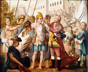 Das Treffen zwischen Hernán Cortés und Montezuma