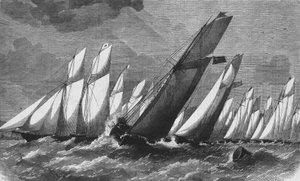 Das ozeanische Rennen des Royal Victoria Yacht Club im Jahr 1868