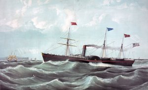 Das Dampfschiff US Atlantic (US Mail Dampfschiff Atlantic) Lithographie 1850 von Unknown artist