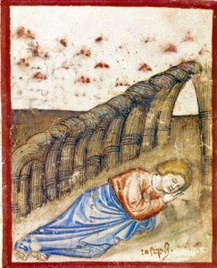 Die Vision von Joseph, Sohn von Jakob Miniatur aus Codex 212 (oder Padovano Codice oder Bibel von Padua) 1390-1400 Rovigo, Accademia dei Concordi