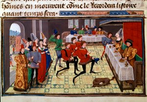 Das Hochzeitsbankett bei der Hochzeit von Clarisse, Tochter von König Yvon von Gascogne und Renaud von Unknown artist