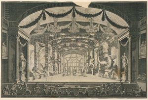 Theaterinnenraum mit Aufführung von Unknown artist