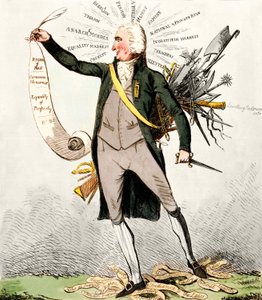 Thomas Paine (1737-1809), britischer Schriftsteller und Politiker, hält „Menschenrechte“ von Unknown artist