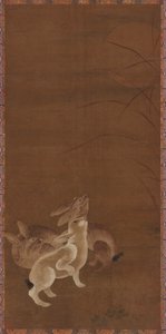 Drei Hasen schauen auf den Mond von Unknown artist